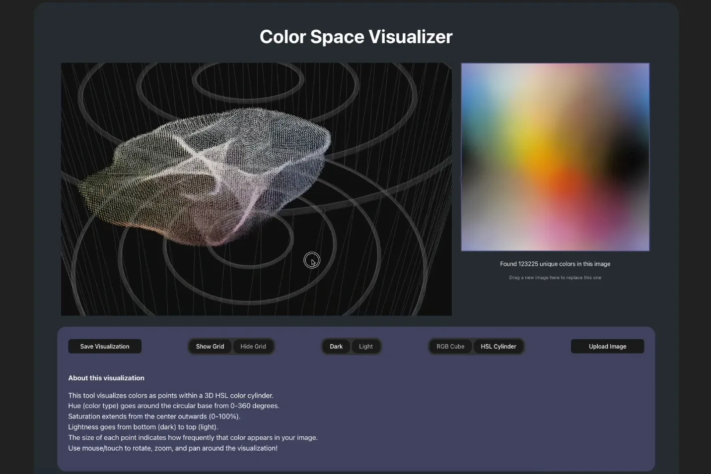 Color cube — RGB space visualization