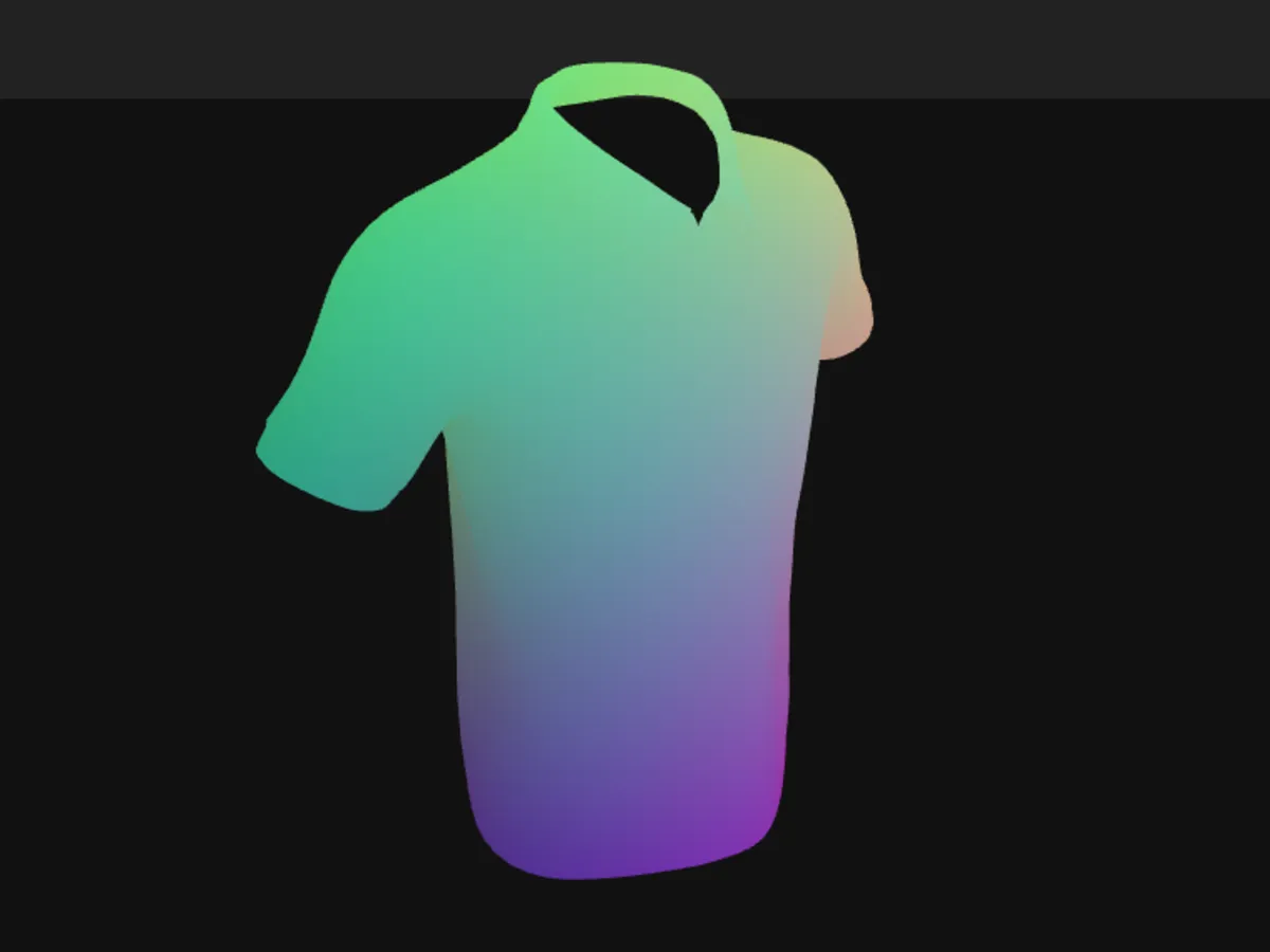 Demodrip — shader rendered on a 3D t-shirt
