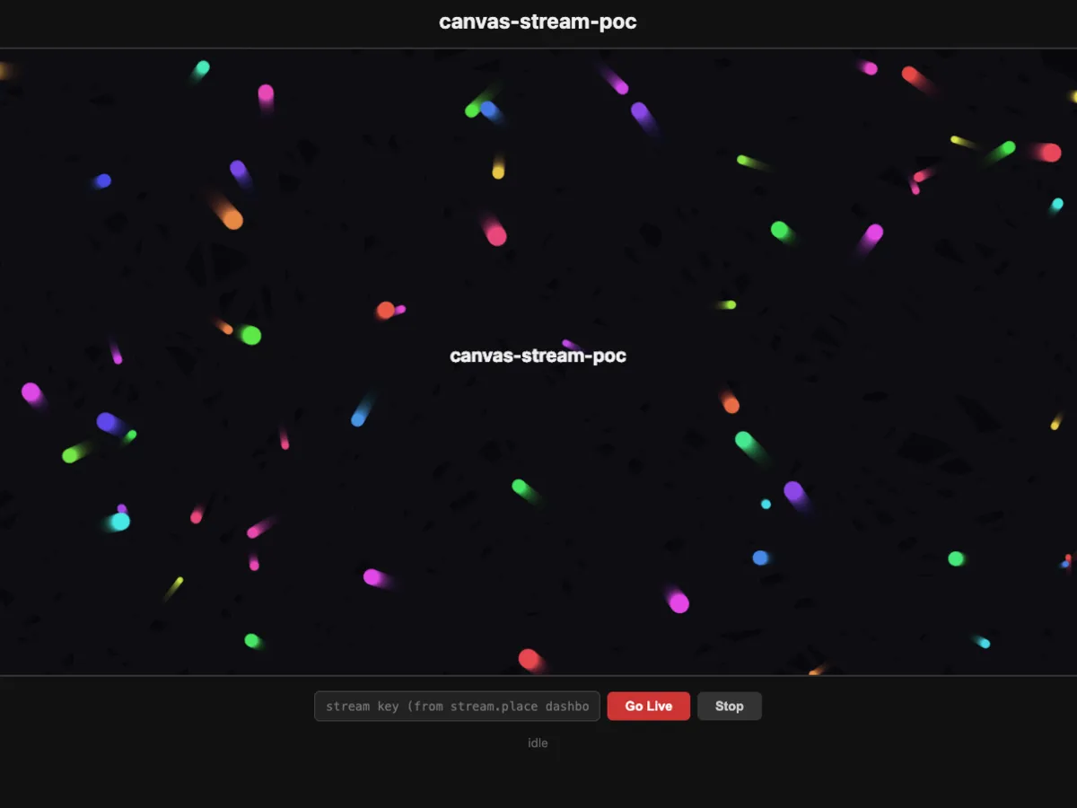 Foldster Studio — canvas-stream-poc canvas with floating glow sprites