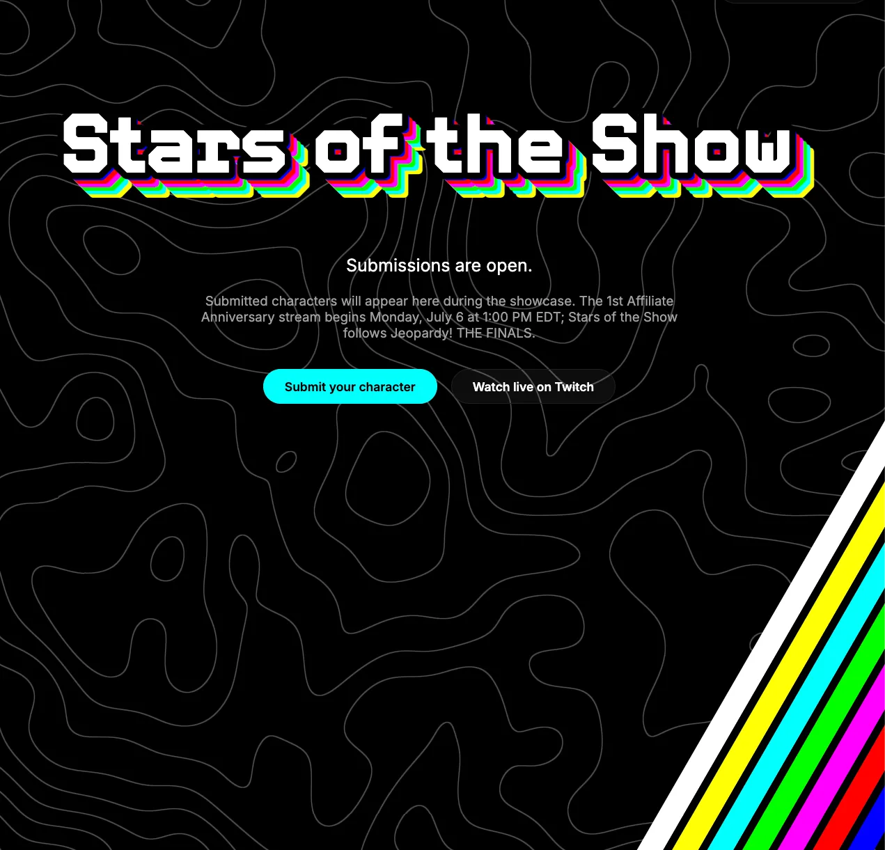 Stars of the Show — chromatic title on a topographic map